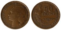 France 50 Francs Coin, Guiraud, Beaumont le Roger -