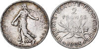France 2 Francs Coin, Semeuse, Paris, Silver, KM:845.1 -