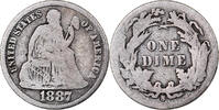 United States Dime Seated Liberty Dime, San Francisco, EF, KM:A92 -