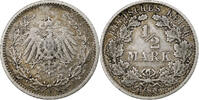 German Empire 1/2 Mark GERMANY - EMPIRE, Muldenhütten, Silver, KM:17 -