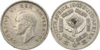 South Africa 6 Pence Coin, George VI, Silver, KM:27 -