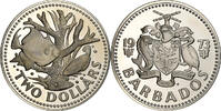Barbados 2 Dollars Coin, Franklin Mint, Copper-nickel, KM:15 -