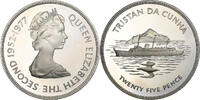Tristan Da Cunha 25 Pence Coin, Elizabeth II, Franklin Mint, Proof -