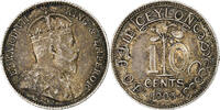 Ceylon 10 Cents George V, Silver, KM:104 -