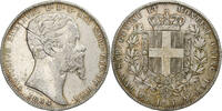 ITALIAN STATES 5 Lire Coin, SARDINIA, Vittorio Emanuele II, Genoa -