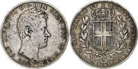 Italian States 5 Lire Coin, ITALIAN STATES, SARDINIA, Carlo Alberto, Genoa -