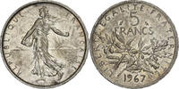 France 5 Francs Coin, Semeuse, Paris, Silver, KM:926 -