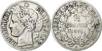France 2 Francs Coin, Cérès, Paris, Silver, KM:817.1 -