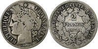 France 2 Francs Coin, Cérès, Bordeaux, Silver, KM:816.2 -