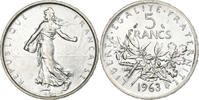 France 5 Francs Coin, Semeuse, Paris, Silver, KM:926 -