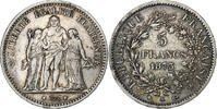 France 5 Francs Coin, Hercule, Bordeaux, Silver, KM:820.2 -
