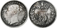 Great Britain 3 Pence Victoria, Silver, KM:730 -
