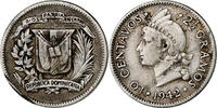 Dominican Republic 10 Centavos Silver, KM:19 -