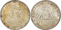 German States 3 Mark PRUSSIA, Wilhelm II, Berlin, Silver -