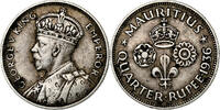 Mauritius 1/4 Rupee George V, Silver, KM:15 -