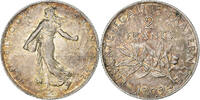 France 2 Francs Coin, Semeuse, Paris, Silver, KM:845.1 -
