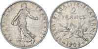 France 2 Francs Coin, Semeuse, Paris, Silver, KM:845.1 -