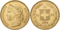 Switzerland 20 Francs Bern, Gold, KM:31 -