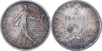 France 2 Francs Coin, Semeuse, Paris, Silver, KM:845.1 -