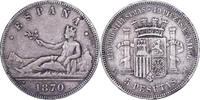 Spain 5 Pesetas Provisional Government, Madrid, Silver -