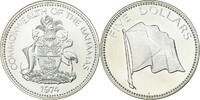 Bahamas 5 Dollars Elizabeth II, Franklin Mint, Proof, Silver -