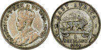 British East Africa Shilling Coin, EAST AFRICA, George V, Silver, KM:21 -