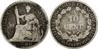 French Indochina 10 Cents Coin, FRENCH INDO-CHINA, Paris, Silver, KM:2 -