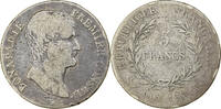 France 5 Francs Coin, Napoléon I, Bordeaux, Silver -