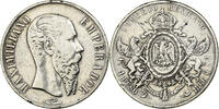 Mexico Peso Coin, Maximilian, Mexico City, Silver, KM:388.1 -