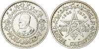500 Francs AH 1376 (1956) Paris Marokko Mohammed V, Paris, Silber, VZ VZ