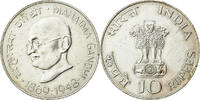 India 10 Rupees Mumbai, Silver, KM:185 -