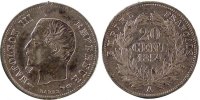 France 20 Centimes Coin, Napoleon III, Napoléon III, Paris -