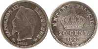 France 20 Centimes Coin, Napoleon III, Napoléon III, Bordeaux -