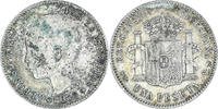 Spain Peseta Coin, Alfonso XIII, Madrid, Silver, KM:706 -