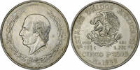 Mexico 5 Pesos Mexico City, Silver, KM:467 -