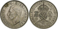 Great Britain Florin, Two Shillings George VI, Silver, KM:855 -