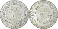 Denmark 10 Kroner Margrethe II, Copenhagen, Silver, KM:858 -