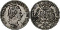 Italy 5 Lire Carlo Felice, Genoa, Silver -