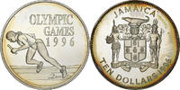 10 Dollars 1996 Jamaica Olympics, Silber, STGL, KM:176 STGL