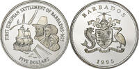 Barbados 5 Dollars Silver, KM:63 -