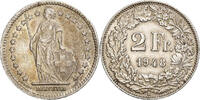 Switzerland 2 Francs Bern, Silver, KM:21 -