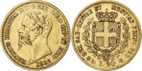 Italian States 20 Lire SARDINIA, Vittorio Emanuele II, Genoa, Gold -