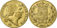 France 20 Francs Louis XVIII, Paris, Gold, Gadoury:1028 -