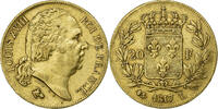 France 20 Francs Louis XVIII, Bayonne, Gold, Le Franc:F.519 -