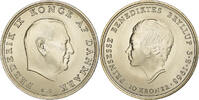 Denmark 10 Kroner Frederik IX, Copenhagen, Silver, KM:857 -