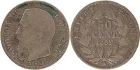 France 50 Centimes Coin, Napoleon III, Napoléon III, Paris -