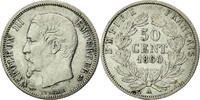 France 50 Centimes Coin, Napoleon III, Napoléon III, Paris -
