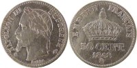 France 50 Centimes Coin, Napoleon III, Napoléon III, Strasbourg -