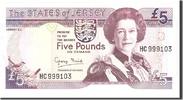Jersey 5 Pounds Banknote, Undated, KM:21a -