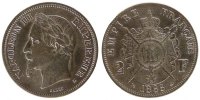 France 2 Francs Coin, Napoleon III, Napoléon III, Bordeaux -